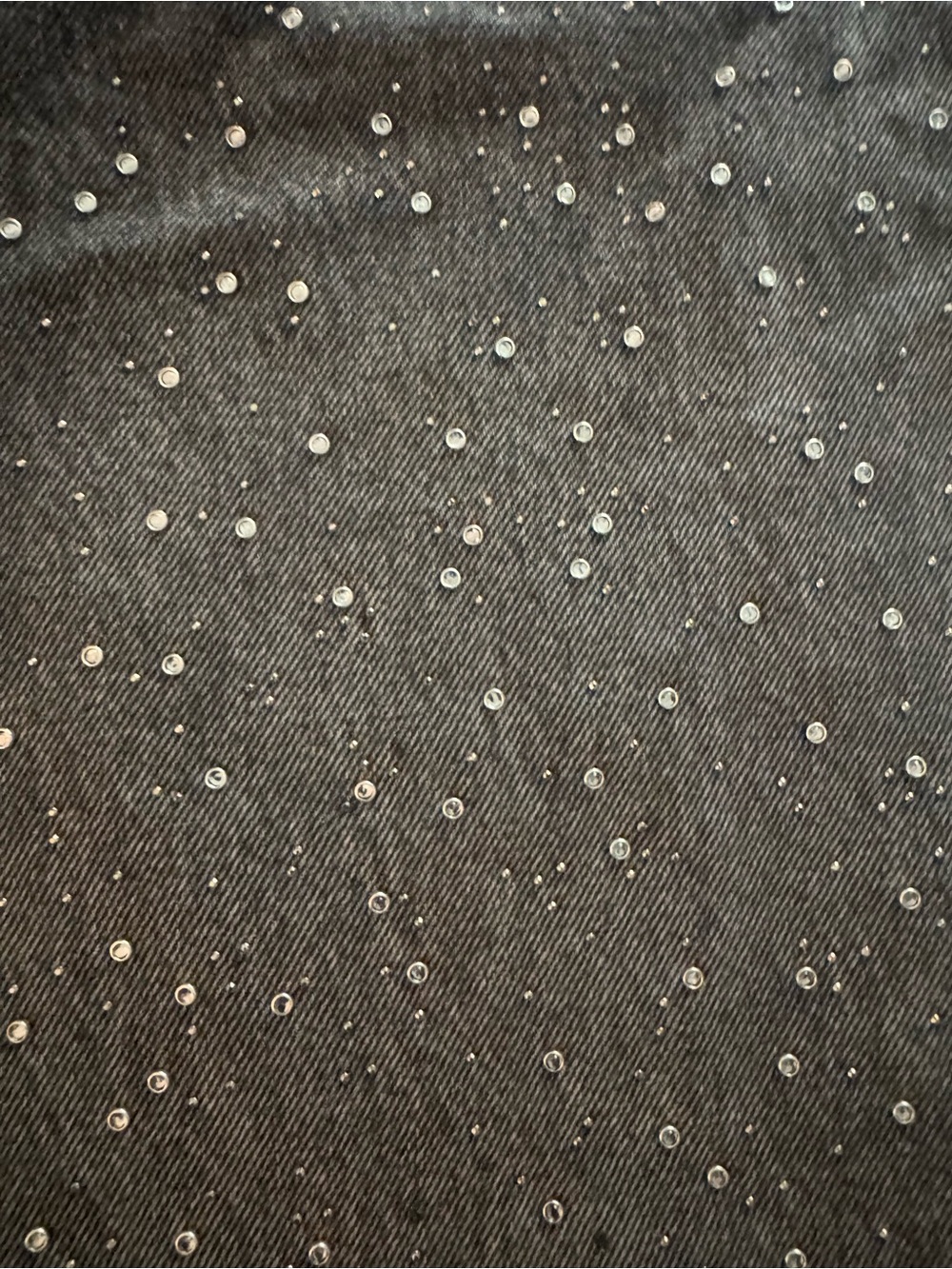 Zara Black Wide-Leg Jeans with White Rhinestones - Picture 2 of 3